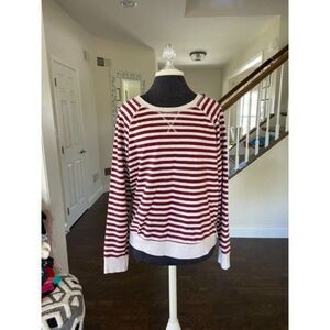 Cream and Maroon Long Sleeved Old Navy (Size Large)